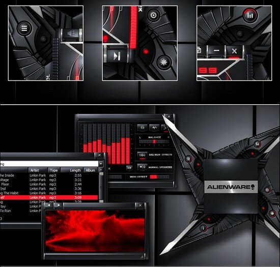 AlienWare Windows Media Player Skin