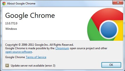 Google Chrome 13 "Развитие"