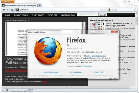 Firefox的9测试版