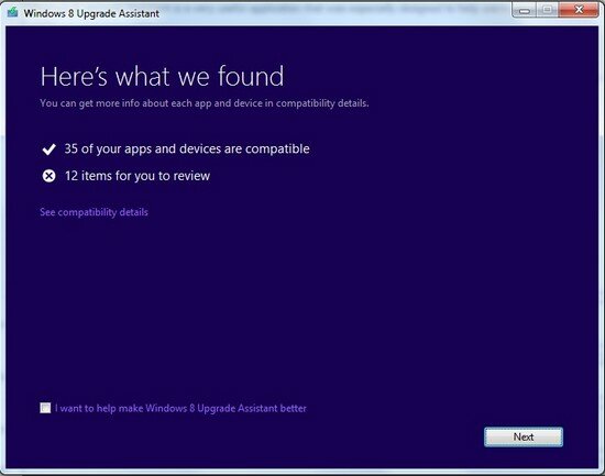 Windows 8 Aggiornamento Assistant