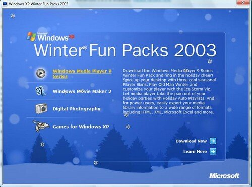 Di Windows XP Winter Fun Pack 2003