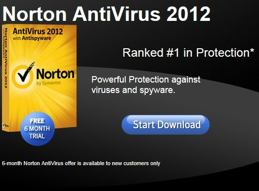 Norton Antivirus 2012 free for 6 months